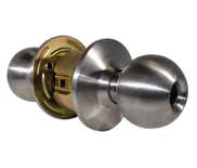 LSDA Grade 2 Entry Knob Ball Less Latch Satin Stainless Steel Less Cylinder 100B32D Lllc