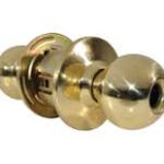 LSDA Grade 2 Storeroom Knob Ball Less Latch Less Cylinder Bright Brass 140B3LLLC