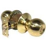 LSDA Grade 3 Storeroom Knob Ball Bright Brass Schlage C 14B3S KA4