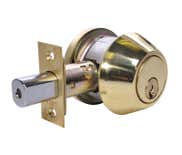LSDA GRADE 2 SINGLE CYLINDER DEADBOLT SC4 ADJUSTABLE 6-PIN KEYED DIFFERENT BRIGHT BRASS 220 3S ADJ UL
