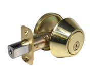 LSDA Grade 3 Single Cylinder Deadbolt Kwikset 5-PIN KA4 Bright Brass 75 3KA4
