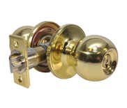LSDA Grade 3 Entry Knob Ball Bright Brass Kwikset 00B3K KA4