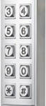 Narrow Stile, Mullion Mount, Self-Contained Digital Keypad, 10-Digit Operation, 1000 User, Die-Cast Metal Keys, Built-in Tamper Switch, Status LED, 12VDC, 2 SPDT Relays