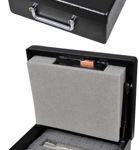 Heavy Duty Handgun Safe, 10-1/4in x 12-1/2in x 4-1/4in, 10 Gauge Steel, Simplex Mechanical Push Buttons, 28lbs