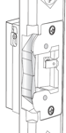 Electric Strike, Field Selectable 12, 16, or 24VAC/VDC, Fail Safe or Fail Secure (FS/FSE), Semi-Mortised for Narrow Rim Exit Devices with 3/4in Pullman Latchbolt, 695/121 Anodized Dark Bronze