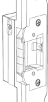 Electric Strike, Field Selectable 12, 16, or 24VAC/VDC, Fail Safe or Fail Secure (FS/FSE), Semi-Mortised for Narrow Rim Exit Devices with 1/2 Pullman Latch, 695/121 Anodized Dark Bronze