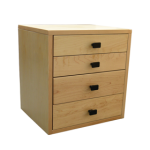 4 Drawer Storage Cabinet, Maple, Retro-Fit 16.5 x 15.87 x 14, 37lbs