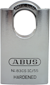 Shrouded Chrome Plated Steel Rock Padlock 2-1/8in - SFIC Small Format IC Prep, Less Core, Shackle - 7/16in Diameter and 1-7/16in Vertical Clearance, Boxed