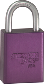 Safety Padlock 1in Shackle Purple, Keyed Alike