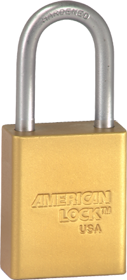 Safety Padlock 1-1/2in Shackle Yellow Keyed Different