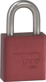 Padlock 1-1/8in Shackle Red Zero-Bitted