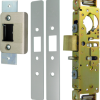 1-1/8in Backset Deadlatch - Heavy Duty, 4502 Strike, Flat and Radius Faceplates, Auxiliary Linchpin, 628/US28 Aluminum Clear Anodized