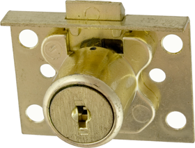 001371_L.png Drawer Lock, 7/8in, Slam Latch, Disc Tumbler, Keyed Alike KA Cat30, 606/US4 Satin Brass