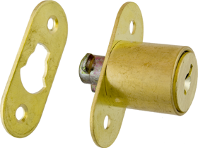 7/8in Disc Sliding Door Lock, 606/US4 Satin Brass