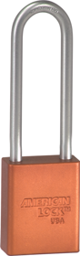 Safety Padlock 3in Shackle Orange Keyed Different