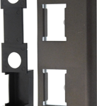 Flat Strike, Flush Mount with Dust Box for 4300, 4500, 4900, 8300 and 8400, 4-5/8in H, Double Cut Outs with Black Plug for Unused Hole, 695/121 Anodized Dark Bronze