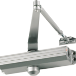 Medium Duty Surface Door Closer, Regular Arm with Parallel Arm Bracket, No Cover, Cast Aluminum, Adjustable Sizes 1-5, Through Bolt, Wood and Machine Screws, ADA, UL, Grade 1, 689/SP28 Painted Aluminum