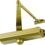 002478_L.png Medium Duty Surface Door Closer, Regular Arm with Parallel Arm Bracket, No Cover, Cast Aluminum, Adjustable Sizes 1-5, Through Bolt, Wood and Machine Screws, ADA, UL, Grade 1, 696/BR Painted Brass