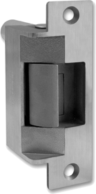 24VDC Complete Electric Strike, Fail Secure, 1/2in Keeper, Faceplate 4-7/8in H, Wood Door, 630/US32D Satin Stainless Steel