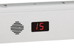 1650lbs EMLock Single Door Delayed Egress Electromagnetic Lock, NFPA 101, Fixed 15 Second Egress Delay, Keyswitch Reset, Visual and Verbal Countdown and Alarm Tone, 12/24VDC, UL 294 Listed, Grade 1, 628/US28 Satin Aluminum