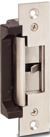 Electric Strike for 1/2in Latchbolt Cylindrical, Low Profile, Value Series, 12/24VDC, FS Fail Safe/FSE Fail Secure, 1-1/4in W x 4-7/8in H x 1-1/4in D, 630/US32D Stainless Steel