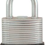 Laminated Steel 1-1/2in Wide, Shackle - 1/4in Diameter and 1in Vertical Clearance, Keyed Different, Carded