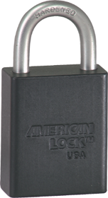 Safety Padlock 1in Shackle Black Keyed Different