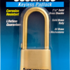 Marine Sesamee Brass Padlock, All Brass Body-Internals, 4-Dial Resettable, 2-1/4in Brass Shackle - Carded