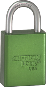Safety Padlock 1in Shackle Green, Keyed Alike