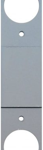 Mortised Door Conversion Edge Filler Plate with 2 Latch Holes CTC 4in, 8in x 1-1/4in, PC Prime Coated Gray