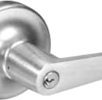 Exit Trim - 7100/6100 Series Classroom, Key in Lever x Rose, Augusta Lever, Para Keyway, 689/SP28 Powder Coated Aluminum