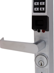 Trilogy T3 Prox Reader and Keypad Narrow Stile Lever Trim for use with Adams Rite 4700/4500/4900, Vandal Resistant, Weather Proof, 2000 Users, 40,000 Event Audit Trail and 500 Scheduled Events, 626/US26D Satin Chrome