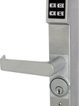 Trilogy T2 Keypad Narrow Stile Exit Device Lever Trim, Schlage C Keyway, Vandal Resistant, Weather Proof, 100 Users, No Audit or Scheduled Events, Tailpiece Ordered Separately, 626/US26D Satin Chrome