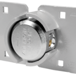 Carded Combination Hasp and Hockey Puck