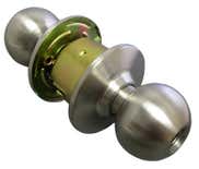 LSDA Grade 2 Entry Knob Ball Less Latch Bright Stainless Steel Less Cylinder 100B32LLLC