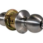 LSDA GRADE 2 ENTRY KNOB BALL LESS LATCH SATIN STAINLESS STEEL LESS CYLINDER 009311 - 100B32D LLLC