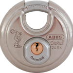 Rekeyable Diskus Padlock 2-3/4in Wide, 13/32in Diameter Stainless Steel Shackle, Keyed Alike, Boxed