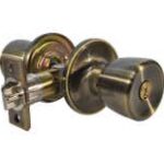 LSDA Grade 3 Entry Knob Tulip Antique Brass Kwikset 00G5K KA4