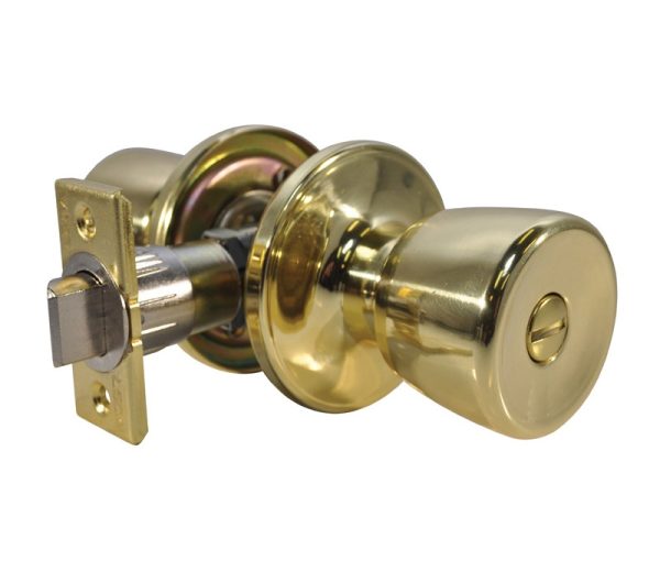 LSDA GRADE 3 PRIVACY KNOB TULIP BRIGHT BRASS 009707 - 02G3