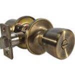 LSDA Grade 3 Privacy Knob Tulip Antique Brass 02G5