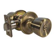 LSDA Grade 3 Privacy Knob Tulip Antique Brass 02G5