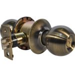 009785.jpg LSDA GRADE 3 STOREROOM KNOB BALL ANTIQUE BRASS KWIKSET 009785 - 14B5K KA4