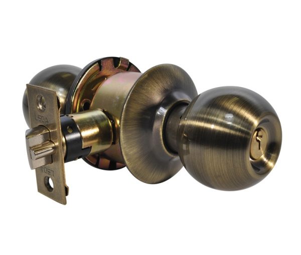 LSDA GRADE 3 STOREROOM KNOB BALL ANTIQUE BRASS KWIKSET 009785 - 14B5K KA4