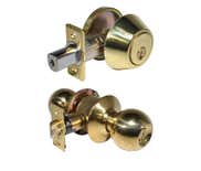 LSDA Grade 3 Single Combination Kwikset Ball Knob Bright Brass 30B3K KA20
