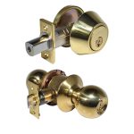 LSDA GRADE 3 SINGLE COMBINATION KWIKSET BALL KNOB BRIGHT BRASS 009832 - 30B3K KA20