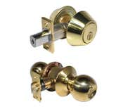 LSDA Grade 3 Double Combination Kwikset Ball Knob Bright Brass 35B3K KA20