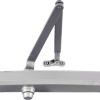 Medium Duty Door Closer, Cast Aluminum, Surface Mount, Tri-Pack Arm for Regular Pull Side, Top Jamb, or Parallel Arm Mount, Slim Line Plastic Cover, ADA Adjustable Size 1-6, Grade 1, Universal Screw Pack, 689/AL Aluminum Powder Coat