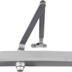 Medium Duty Door Closer, Cast Aluminum, Surface Mount, Tri-Pack Arm for Regular Pull Side, Top Jamb, or Parallel Arm Mount, Slim Line Plastic Cover, ADA Adjustable Size 1-6, Grade 1, Universal Screw Pack, 689/AL Aluminum Powder Coat