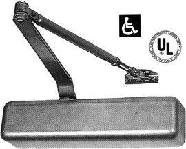 009886_L.png ADA Surface Mount Door Closer, Tri-Pack Arm, Size 2-5, AL/SP28 Anodized Satin Aluminum