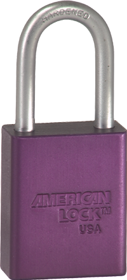 Safety Padlock 1-1/2in Shackle Purple Keyed Different